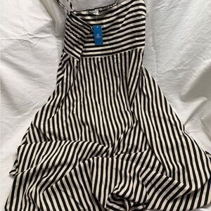 Cupshe Striped Maxi Dress XXL Black White Sleeveless NWT Summer Beach